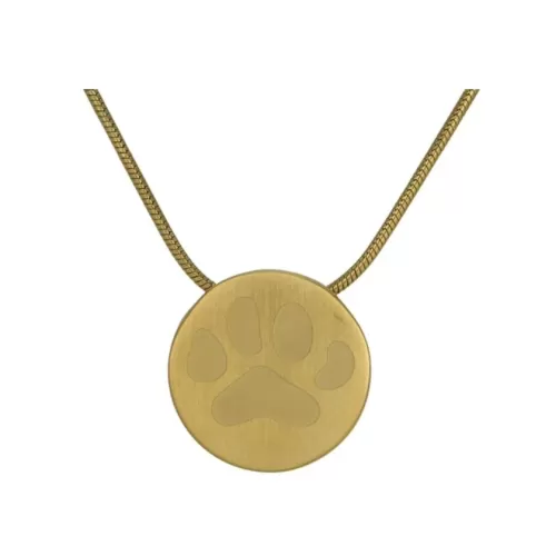 Bronze with Large Paw Print - includes 19" chain