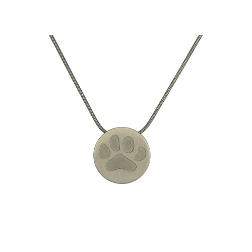 Pewter with Large Paw Print - includes 19" chain