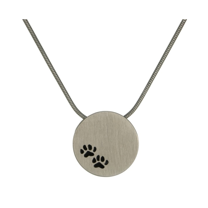 Pewter with Paw Prints - includes 19" chain