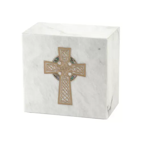 Celtic Cross Gold White Monumental Memorials