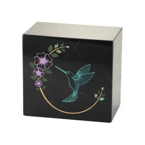 Hummingbird Teal Black Urn Monumental Memorials