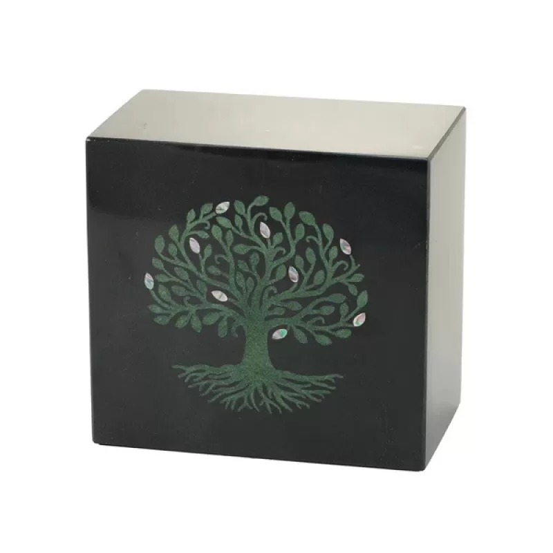 Tree of Life Green Black Urn Monumental Memorials