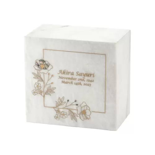 Wildflower Gold White Urn Monumental Memorials