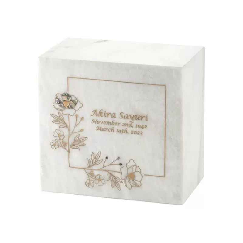 Wildflower Gold White Urn Monumental Memorials