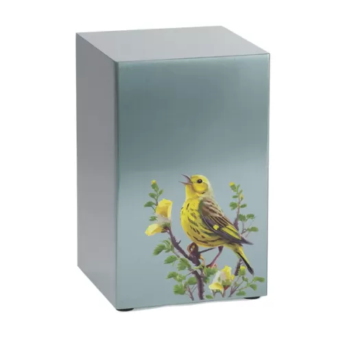 Life Canvas Birds Pewter Urn Right Side