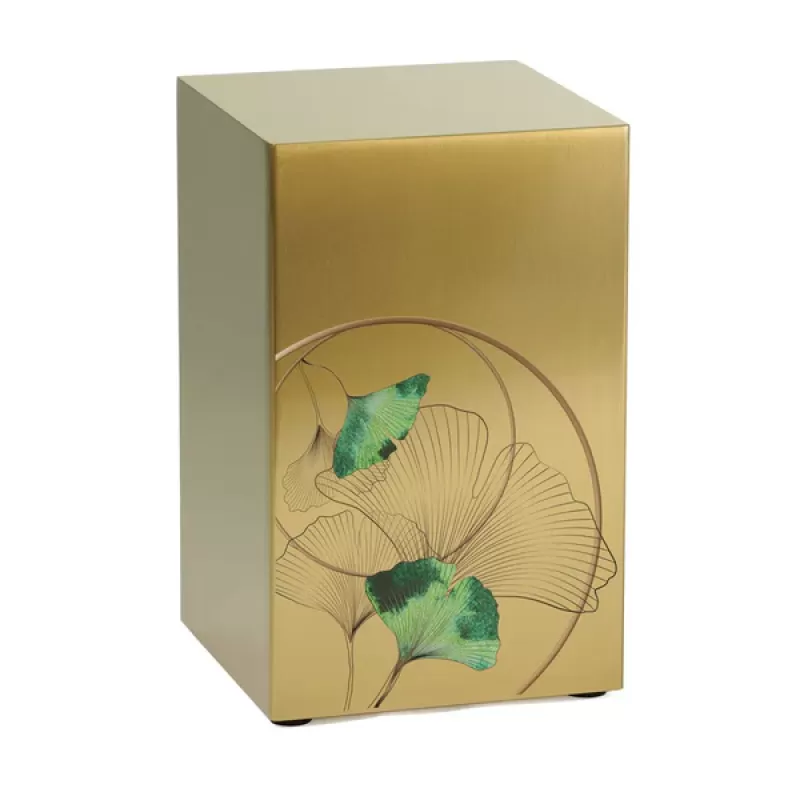 Life Canvas Ginkgo Bronze Urn Left Side