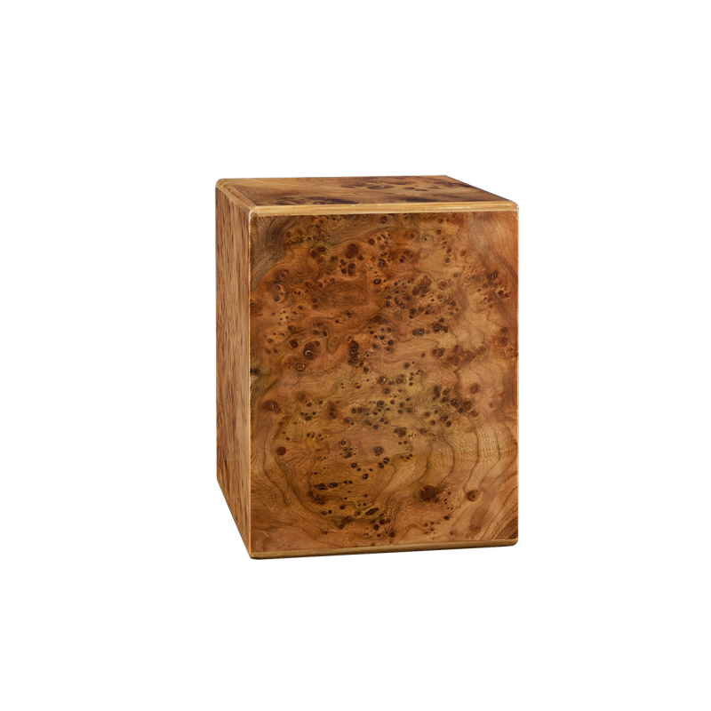 Elise I - Vertical Cube with Piano Finish Elm Burl (Adult)