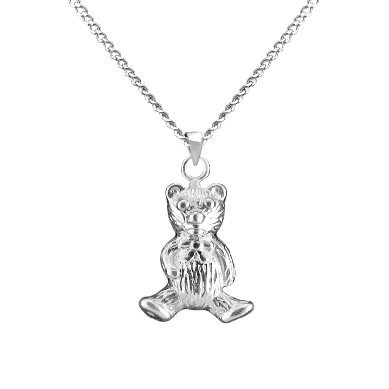 Teddy Bear - Sterling Silver with Chain