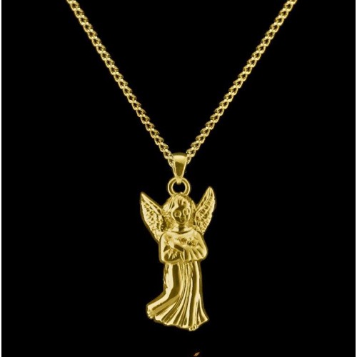 Guardian Angel - Brass with Chain