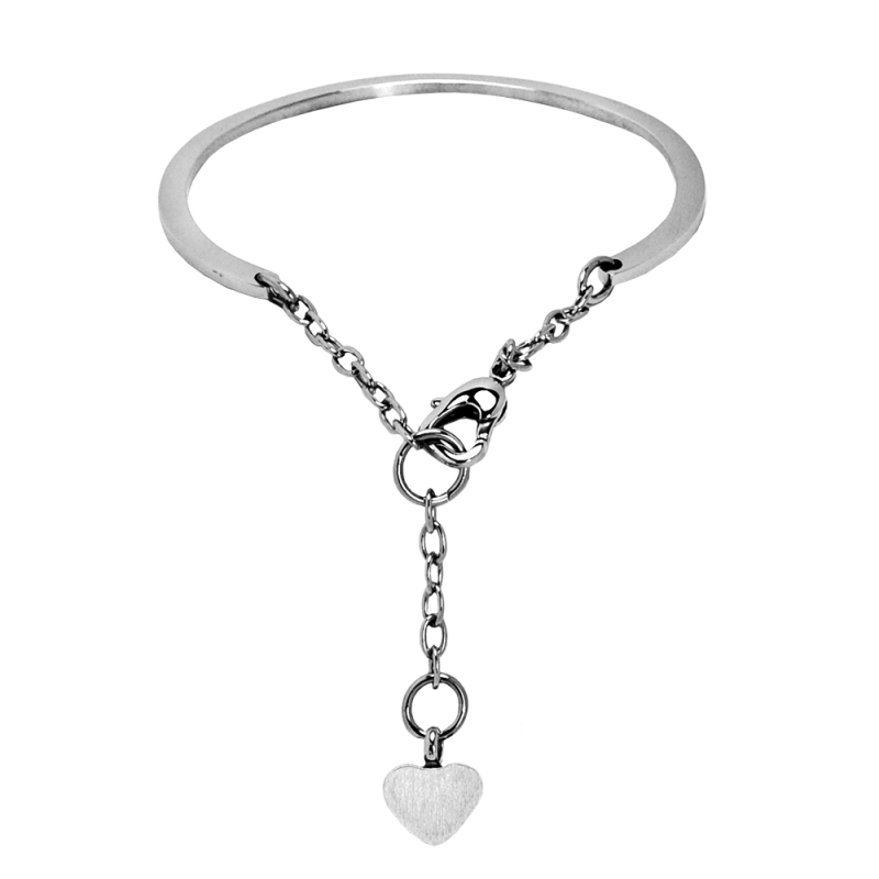 Petite Heart Bracelet Bangle-Adjustable Style with Heart