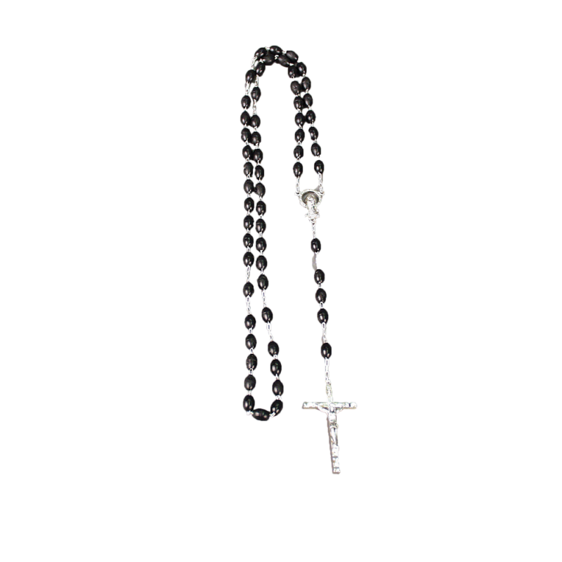 Black Rosary - Black Plastic Bead