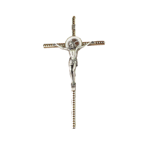 8" Two-Tone Crucifix - Gold and Silver Crucifix