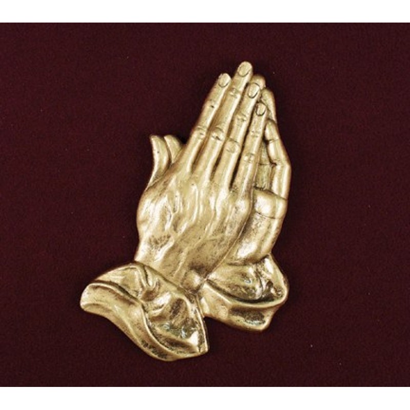 Large Praying Hands - Bronze, Urn Applique