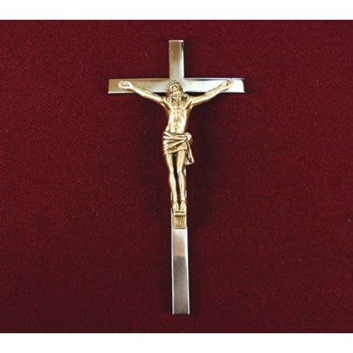 Large Stainless Steel Crucifix, Urn Applique